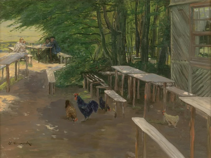 1868-Paul Klimsch - Giardino estivo di un ristorante con ospiti